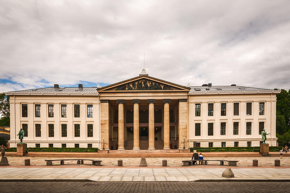 Universität Oslo, Norwegen, Fakultät für Rechtswissenschaften. Eine der führenden Institutionen für juristische Ausbildung und Forschung in Skandinavien.